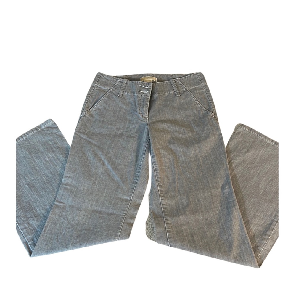 EUC MICHAEL KORS light gray denim low-rise wide leg flare jeans/pants Size 6